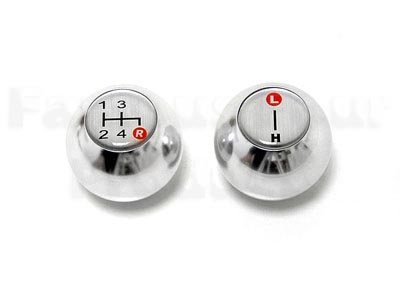 Polished Aluminium Gear & Transfer Knob Set