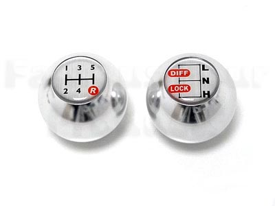 Polished Aluminium Gear & Transfer Knob Set