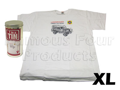 T Shirt (White) In a Tin - XL