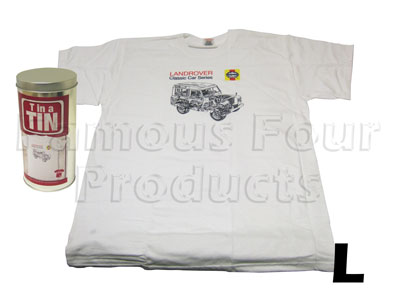 T Shirt (White) In a Tin - Large