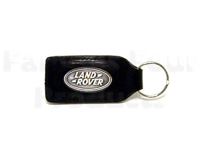 Land Rover Pewter Effect Leather and Metal Keyfob