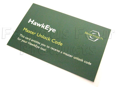 HAWKEYE Diagnostic System MASTER UNLOCK CODE