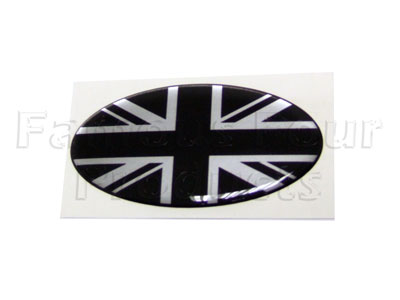 Badge UNION JACK - Oval - Silver and Black