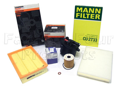 Service Filter Kit - Oil Air Fuel Pollen Filters with Drain Plug Washer