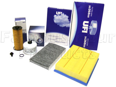 Service Filter Kit - Oil Air Fuel Pollen Filter with Drain Plug
