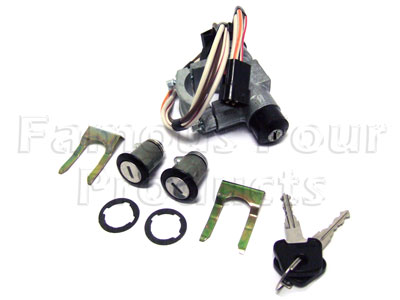 Lock Set - Includes Steering Column Lock and 2 Matching Front Door Barrels - With 2 Keys