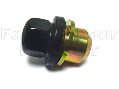 Wheel Nut for Alloy Wheels - Black Capped