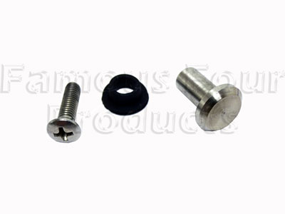 Sliding Side Window Catch Screw and Finisher with Stepped Rubber Washer