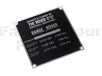 Chassis Plate - Unstamped