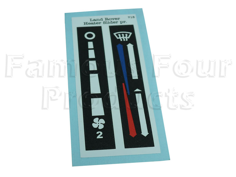 Labels - Heater Blower Control Levers