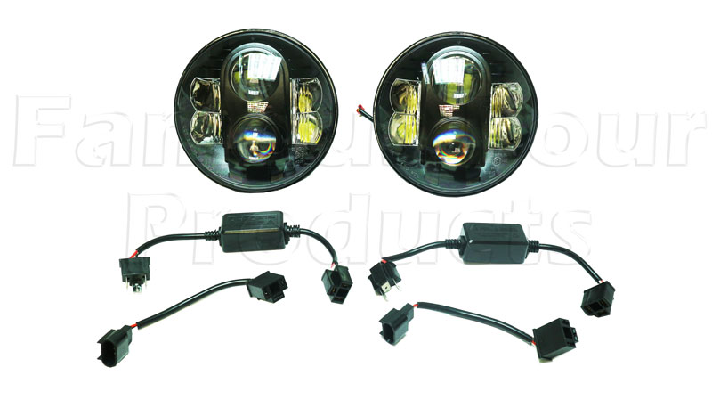 Headlamps (Pair) - LED - Black