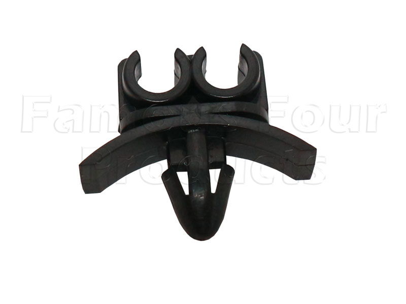 Plastic Clip for Holding Two 3/16 Brake Pipes - Barbed