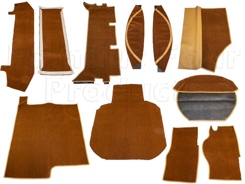 Carpet Set - Rusty/Golden Brown - 12 Piece