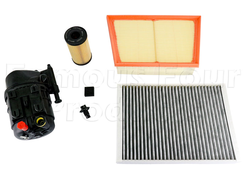 Service Filter Kit - Oil Air Fuel Pollen Filters with Drain Plug and Washer